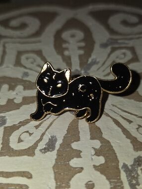 Black Cat Enamel Pin - Pets Cat Accessory